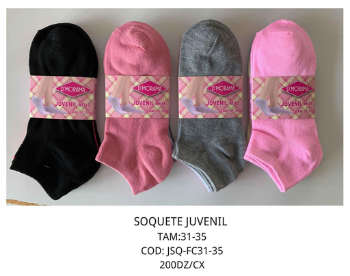 Meia soquete juvenil feminina