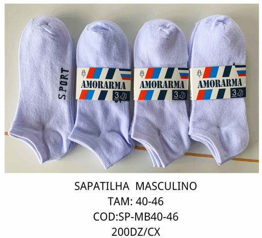 Meia sapatilha masculina branca