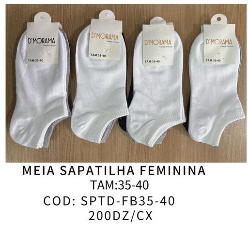 Meia sapatilha feminina branca