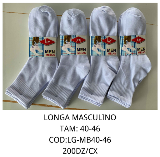Meia longa masculina branca