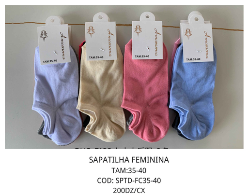 Meia sapatilha feminina colorida