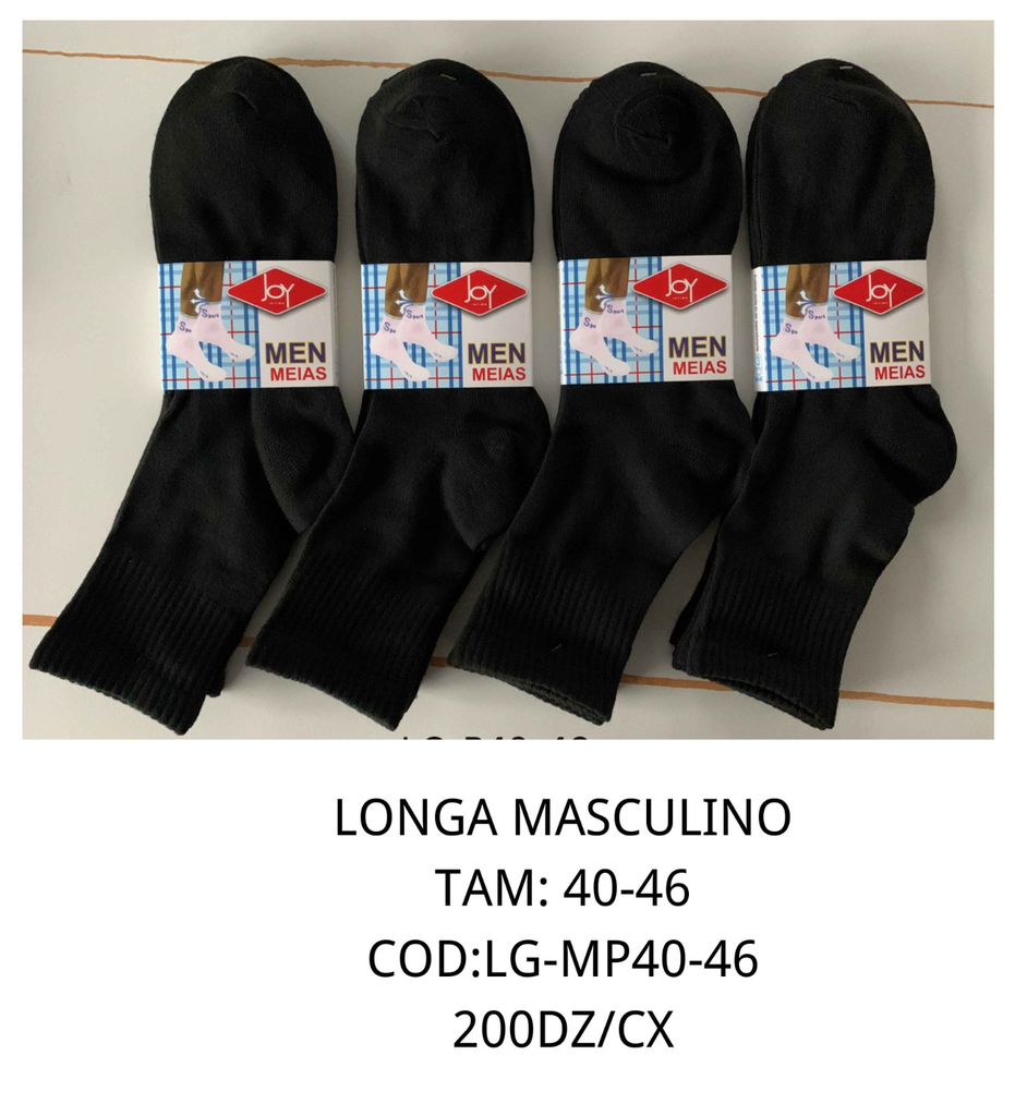 Meia longa masculina preta - Imagem 1