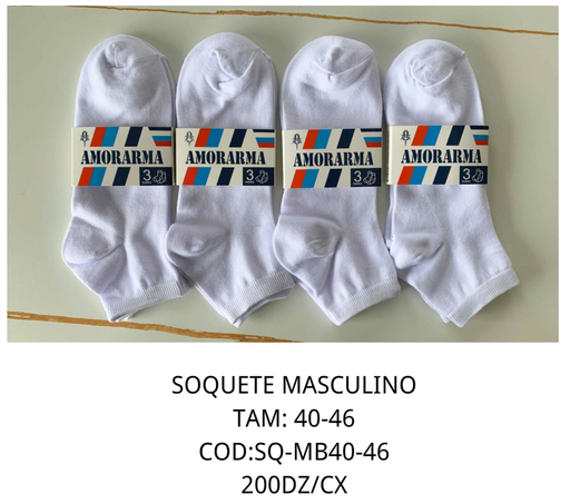 Meia soquete juvenil branca